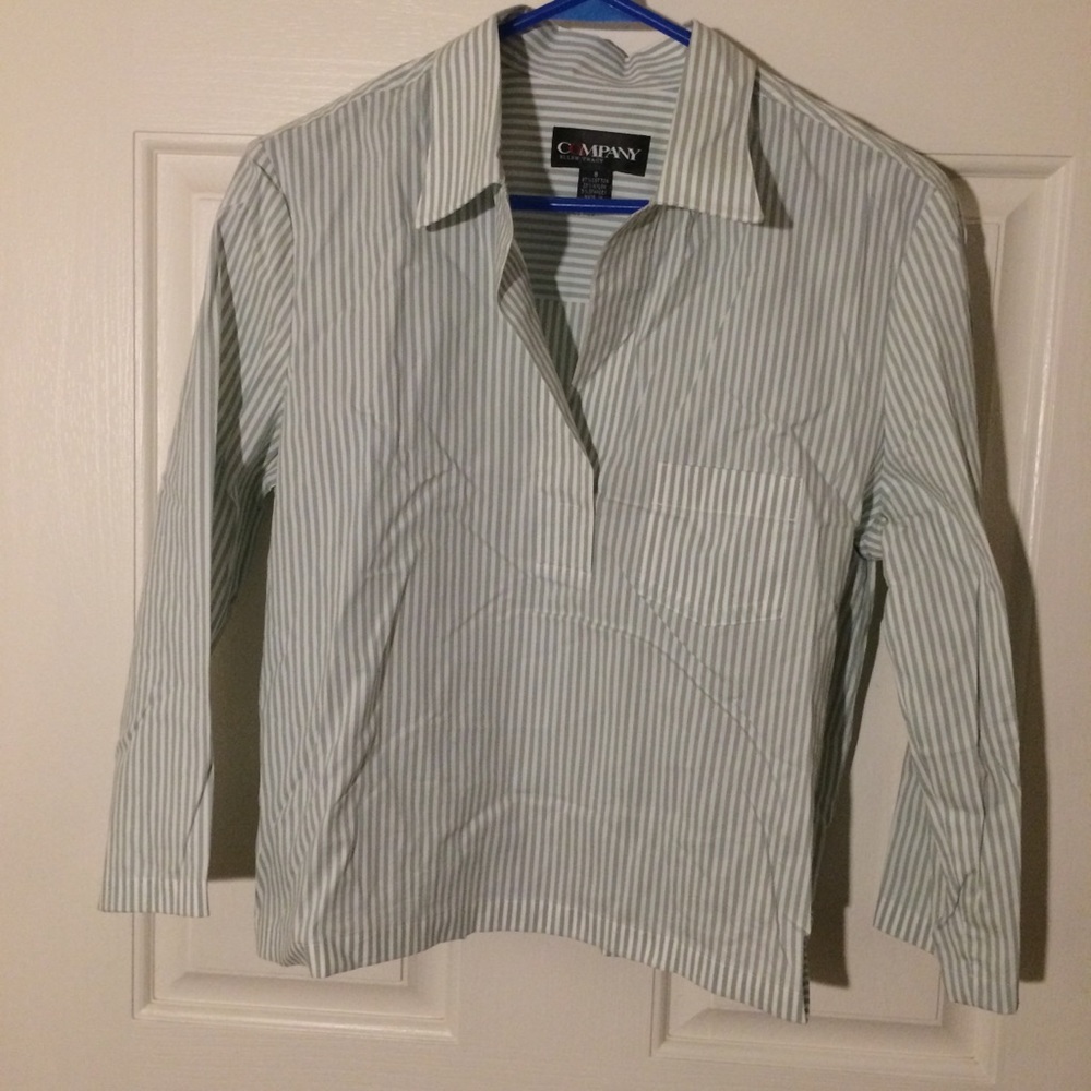 COMPANY Ellen Tracy size 8 stretchy striped blouse